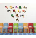 WOLPEP Multicolor Vinyl Tamil Letters with Kids Wall Sticker
