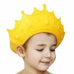 CFILORUX Baby Shower Cap|Adjustable Baby Bath Head Cap Visor for Washing Hair Shower Bathing Protection Bath Cap for Toddler, Baby, Kids, Children|Silicone Bathing Crown(Multicolor, Pack Of 1)