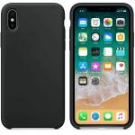 ALOIN Og Silicone Back Cover for Apple Iphone 10/X/XS - Black | PU Case | Soft Fabric Inside