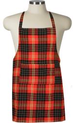 Crazyweaves Checkered Blended Red Chef's Kitchen Aprons (Free Size)