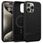 CASEOLOGY by Spigen Parallax Mag Back Cover Case Compatible with iPhone 15 Pro Case (TPU and Polycarbonate | Matte Black)