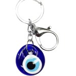 SHILPMART Evil Eye Keychain Crystal Glass Blue Evil Eye Beads Keychain Protection Keychain Home Decoration for Men Women Handbags Decorations Car Bag Purse Decoration, Blessing