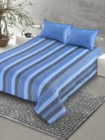 Saral Home Blue Cotton Queen Size Bedcover with 2 Pillow Covers 90 inch x 100 inch