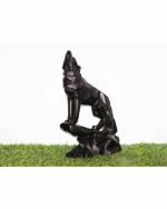 Beckon Venture - Black Resin Geometric Wolf Statue Home Decorative Showpiece,3d Design And Table Top,desk, Decorative Showpiece - 25.2 cm (Stone, Black)