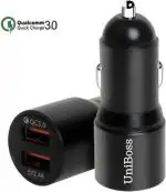 UniBoss 3.1 Amp Qualcomm 3.0 Turbo Car Charger (Black)