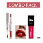 RED4 Non transfer (116) Red Liquid lipcream pack of 1 + 2in1 Lip duo red lipstick pack of 1