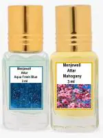 Menjewell Pack of 2Pc Attar Aqua Fresh blue ,Mahogany 3ml Floral Attar (Natural, Floral)