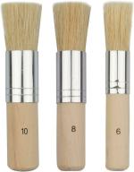 Qatalitic 3 Pcs Stencil Brushes Set, Natural Bristle Brushes Perfect For Acrylic Painting, Oil Painting, Watercolor Painting, Stencil Project, Card Ma