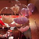 Festiko 24 Bubble Transparent Feather Filled Balloon For Kids, Elders Birthday, Anniversary, Bachelors, Party Decoration (Light Pink)