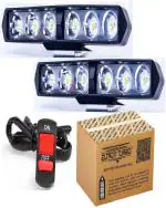 Eltron Turbo ELT8123IN21 3 MONTHS Warranty Original DC Power 6 LED Fog Light Flashing Inbuilt Pods Single Row High Bright, Waterproof Head Lamp, Bar Light Off-Roading Universal For All Bike, Motorcycle, Scooty