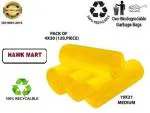 HAWK MART YELLOW BIODEGREDABLE GARBAGE BAG /TRASH BAG/ DUSTBIN BAG/ MEDIUM SIZE / ROLL SIZE -19*21[30 BAGS]-Pack of 4