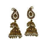 Priyansh Enterprise Handmade Gold Brass Traditional Earrings For Parties, Festivals For Women