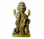 Kalarambh Bharat Haat Yellow Brass Dattatrey God Datta Idol Handicraft Art 3 x 2 x 7 cm