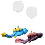 GIG BAZAAR-Aquarium Floating Decorations Diver Cute Resin toy, Set of 2 Suitable for All Kinds of fish tanks Decoration Ornament Accessories