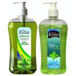 Eylin Soft Care Shower Gel Combo: 1liter Neem/Aloe Vera& 1 Liter Mint Body Wash- Total 2 liters