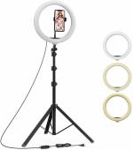 Bmr Traders Black Tripod With Ring Light (Set Of 1)