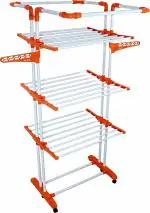Cipla Plast King Jumbo Orange Mild Steel Co-Polymer Cloth Drying Stand 184 cm