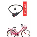 E-Shoppe Multipurpose Cycle Cable Lock For Leader Jasmine LX MTB 26T IBC