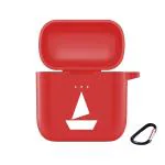 Kolorcase Boat Airdopes 131 and 138 Red Silicone Boat-Logo Case Cover with Hook