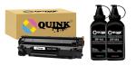 QUINK 88A CC388A Laser Toner Cartridge Compatible for Laserjet Printer M1136 MFP P1007 P1106 P1108 P1008 M1213nf MFP M126nw MFP M1218nfs M128fw (88A and (Pack of 2) Powder)