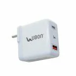 Ubon 65 W Quick Charge 4.4 A Mobile CH-008 65W Fast Charger Supports Super VOOC|QC|PD|TURBO|Type-C & USB Output Charger (White)