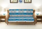 SSDN Premium Quality New Design Poly cotton Net Fabric 3 Seater Sofa Cover,(AQUA)