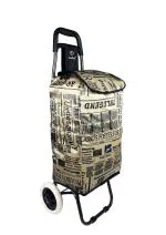 EverBest Foldable Shopping Trolley Bag with Wheels 38 litres Capacity (Newspaper)