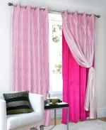 Jvin Fab Pink Polyester Curtains, 152.4 X 142.2 X 7.6 Cm (Set Of 2)