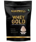 NAKPRO Gold Cream Chocolate Flavour 100% Whey Protein Concentrate Supplement Powder 1 kg (Pack of 2)
