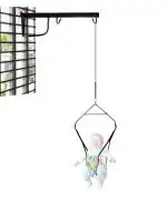 Vparents 2 in 1 Baby Toddler Jumper with Window Hanging Metal Stand Cum Baby Walking Harness Function, Fun Activity for 6-12 Months Baby Infant (Blue)