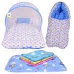 Toddylon New Born Baby Bedding Set Combo Mattress with Net Sleeping Bag & Nappy Changing Mat Sheets