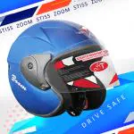 YOURCITYSELLER Sport ISI Certified Open Face Unisex Motorbike Helmet (Blue)