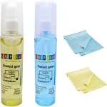 Sharp beak PERFUME Liquid Solution with Cloth to Clean Mobile/Laptop/TV Screen PACK OF 4 for Mobiles, Computers, Laptops, Gaming (2 PERFUME Cleaner Fluid Gel LCD Cleaning Kit)