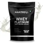 NAKPRO Platinum Whey Protein Isolate | 29.7g Protein, 6.8g BCAA Supplement Powder (1 Kg, Unflavored)