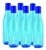 PEARLPET Throttle BPA-free Plastic Water Bottle Set of 6 Pcs , Each 1000ml, Blue