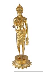 Kalarambh Bharat Haat Yellow Brass Lord Neelkanth Varni Idol Handicraft Art 22.86 x 22.86 x 65.53 cm