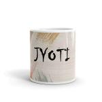 Rish Jyoti Texture Name Theme Printed Multicolor Ceramic Coffee Mug, 350 Ml