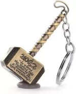 Giftingazebo Marvel-Thor Gold Hammer/Mjolnir Keychain|KeyHolder for Boys & Girls/Cars/Bikes Key Chain