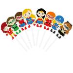 Festiko 24 Pieces Cartoon Superhero Avengers Cupcake Topper Picks For Girls Children Kids Birthday Party Cake Decoration Supplies