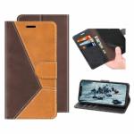 ClickCase Trendy Series Faux Leather Magnetic Card Holder Wallet Kickstand Case Flip Cover For vivo Y18 (Tan & Brown)
