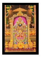 BM TRADERS Tirupati Balaji with Lakshmi Sparkle Print Sticker Poster without Frame (20 x 28 inch)