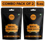 Urban Organics Twin Pack of Basil / Sabja / Tukmariya / Bapchi Super Food Healthy and Nutrious- 5kg X 2