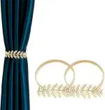 HASTHIP 2 Pack Curtain Tiebacks Curtain Holdbacks Adjustable Decorative Alloy Curtain Straps Curtain Clip Buckle (Gold)