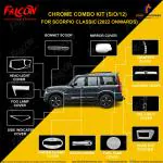 FALCON CAR CHROME ACCESSORIES COMBO KIT FOR SCORPIO CLASSIC 2022 ONWARDS