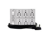 Saifpro Plastic Extension Switch Board With 6 Sockets, 2 Switches With Long Wire 5 M - 5 Meter Wire
