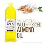 Saptham Taila 100% Wood Pressed / Cold Pressed Almond Oil PET Bottle (1 L)