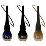KINDED Midnight Black, Royal Blue and Camel Brown Waterproof Smudgeproof Longlasting Liquid Eye Liner, 5 ml - Pack of 3