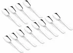 Parage Stainless Steel Set of 12 Ice Cream Spoons, Silverware Spoon Set, Dinner Spoon Length 13.5cm, Food Grade Silverware for Home & Kitchen, Durable Stylish, 12 Silver Spoons
