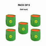 MyOwnGarden 9x9 Inch Green Growbag for Home Gardening Pack of 5