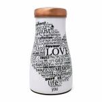 Style Homez Pure Copper Bedroom Bottle 1100 ML, Handmade Black Heart Meena Print Design with 200 ml Inbuilt Glass-Cum-Cap